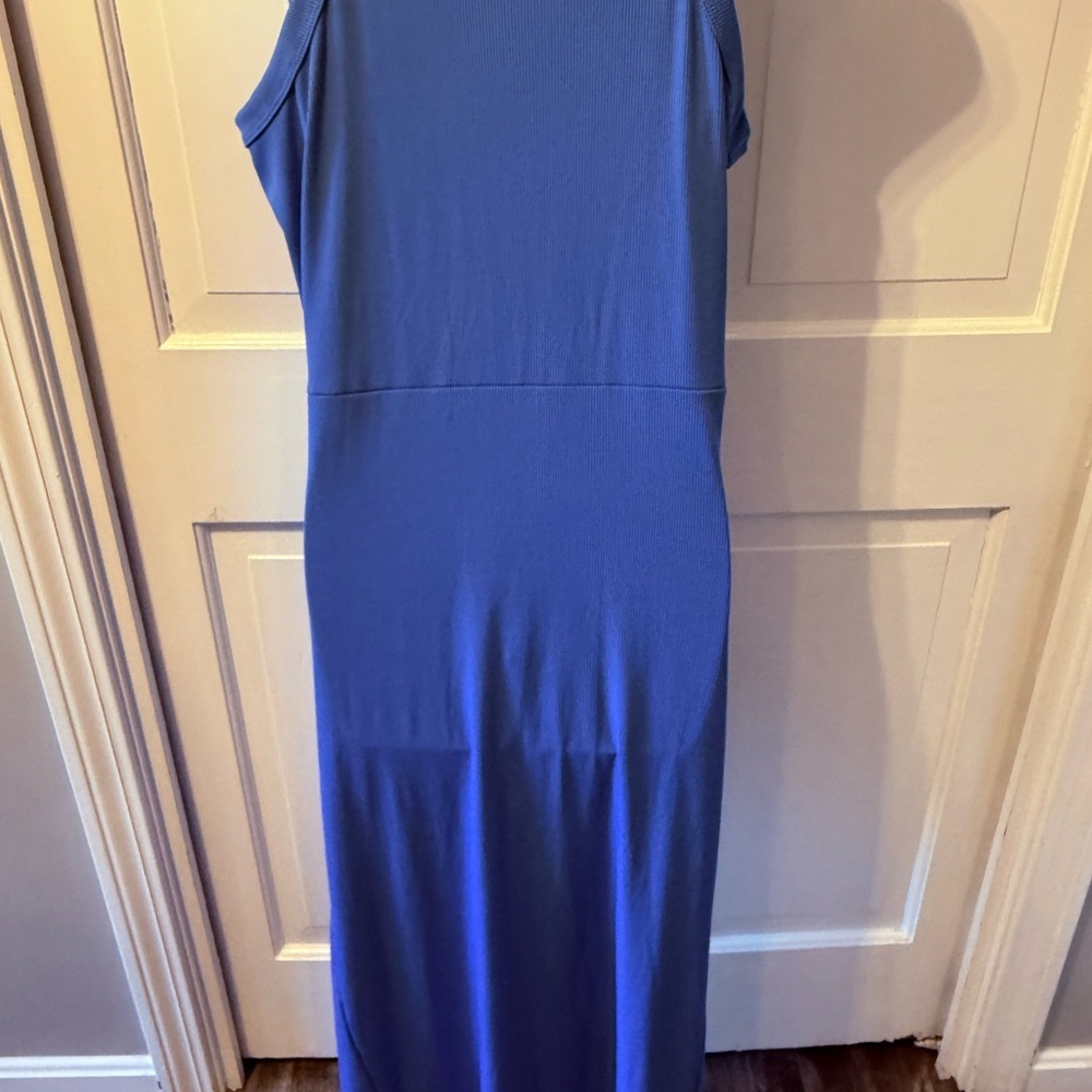 Chic Blue Ruched Maxi Dress - Picture 8 of 9